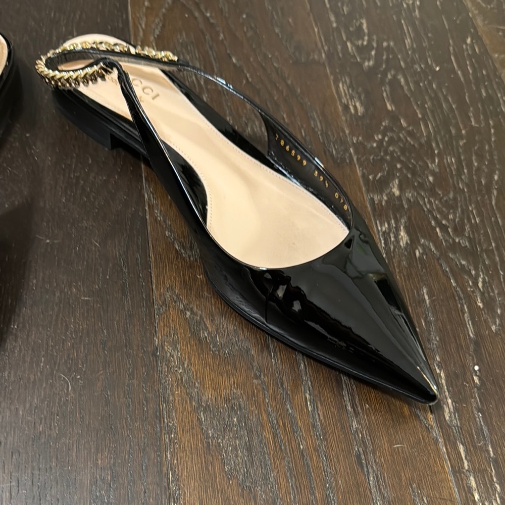 Gucci Black Patent Leather Slingback Pumps - Picture 7 of 12